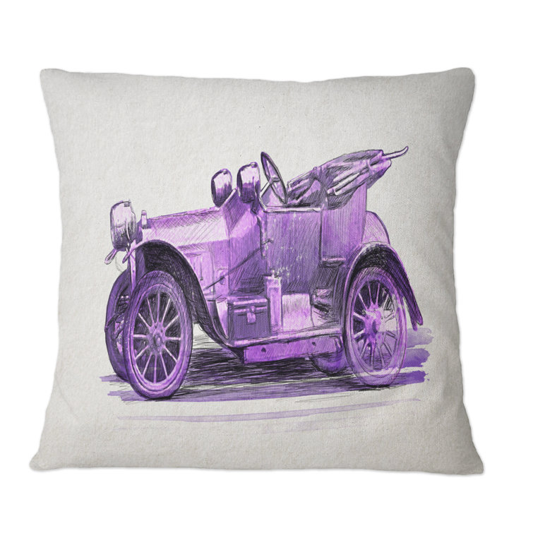 Vintage car throw top pillows